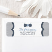 リトルマン差出人住所ラベルブルーとグレー ラベル (インサイチュ)