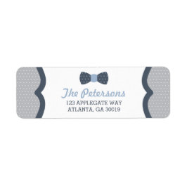 リトルマン差出人住所ラベルブルーとグレー ラベル