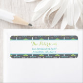 リトルマン差出人住所ラベル、ティール（緑がかった色）、グリーン、グレー ラベル (インサイチュ)