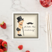 リトルマン男の赤ちゃんシャワー スタンダードカクテルナプキン (インサイチュ)