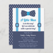 リトルマン紳士男の赤ちゃんシャワー招待状 招待状 (正面/裏面)