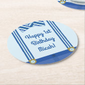 リトルマン誕生日パーティー ラウンドペーパーコースター (アングル)