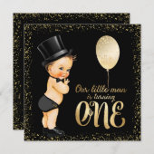 リトルマン1歳の誕生日 招待状 (正面/裏面)