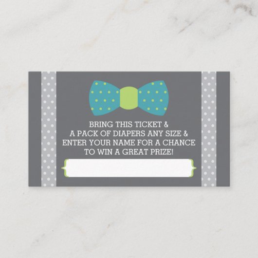 リトルマン おむつくじチケット, ティール, ライム, グレー エンクロージャーカード (正面)