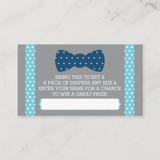 リトルマン おむつくじチケット、ベビーブルー、ネイビー エンクロージャーカード (正面)