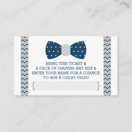 リトルマン おむつくじ チケット、ネイビーブルー、グレー エンクロージャーカード