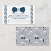 リトルマン おむつくじ チケット、ネイビーブルー、グレー エンクロージャーカード (正面/裏面)