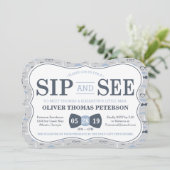 リトルマン シップ＆シー ベビーシャワー招待状 招待状 (スタンド正面)