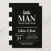 リトルマン ブラック＆ホワイト ベビーシャワー招待状 招待状 (正面/裏面)