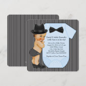 リトルマン ベイビーボーイ シャワー 招待状 (正面/裏面)