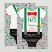 リトルマン ベビーシャワー 招待状 クリスマス (正面/裏面)