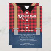 リトルマン ベビーシャワー 招待状、樵 招待状 (正面/裏面)