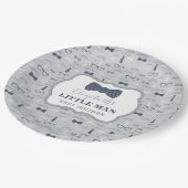 リトルマン ペーパープレート、ネイビー、グレー ペーパープレート (アングル)