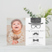 リトルマン·ボーイ1歳誕生日パーティー写真 招待状 (スタンド正面)