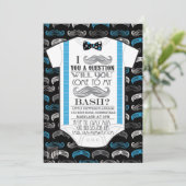 リトルマン/口ひげBash赤ちゃんシャワー招待状 招待状 (スタンド正面)