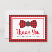 リトルマン 感謝カード、ネクタイ、バッファロープレイド 招待状 (正面)