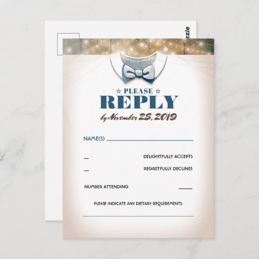 リトルマン |男の子の赤ちゃんシャワーRSVP ポストカード (正面/裏面)