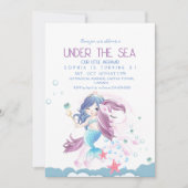 リトルマーメイドと魔法リトルガーリー誕生日 招待状 (正面)
