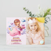 リトルマーメイドの女の子の誕生日パーティーの写真です。 招待状 (スタンド正面)