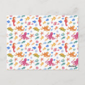 リトルマーメイドの子供の誕生日パーティーへの招待 ポストカード (裏面)