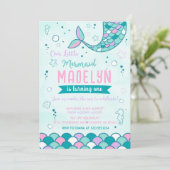 リトルマーメイドの誕生日招待状 招待状 (スタンド正面)