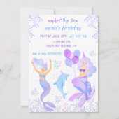 リトルマーメイドアンダーザシー誕生日招待状 招待状 (正面)