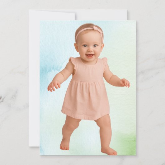 リトルマーメイドアンダーザシー金ゴールドグリッター誕生日 招待状 (裏面)