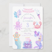 リトルマーメイドアンダーシー魔法誕生日招待状 招待状 (正面)