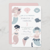 リトルマーメイドアンダーシー魔法誕生日 招待状 (正面/裏面)