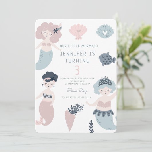 リトルマーメイドアンダーシー魔法誕生日 招待状 (スタンド正面)