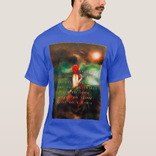 リトルマーメイドイラストレーション金ゴールド詩 Tシャツ