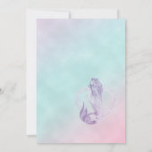 リトルマーメイドウェイベビーシャワーガールシンプルフローラ 招待状 (裏面)