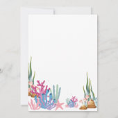 リトルマーメイドウォーターカラーシー1st誕生日パーティー 招待状 (裏面)