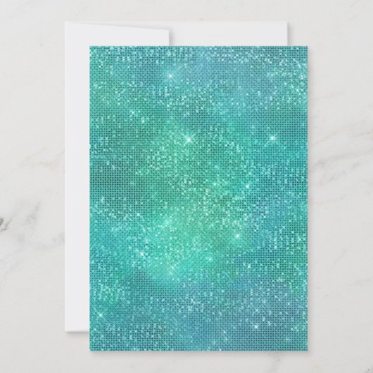 リトルマーメイドウォーターカラーベビーシャワーグリッター 招待状 (裏面)