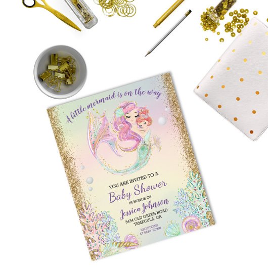 リトルマーメイドウォーターカラーベビーシャワー予算