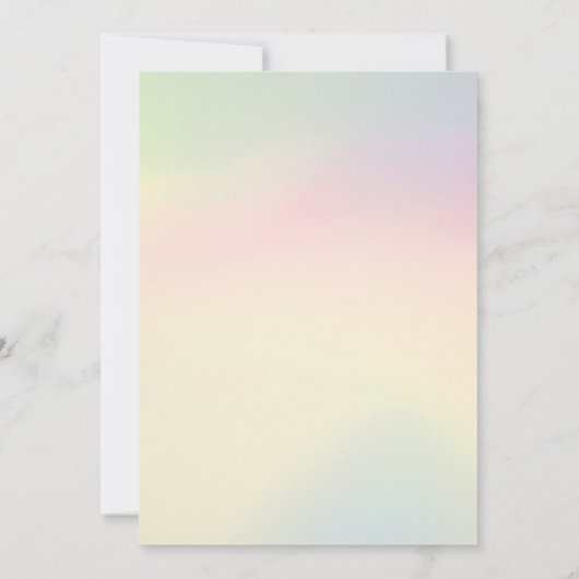 リトルマーメイドウォーターカラーベビーシャワー金ゴールド 招待状 (裏面)