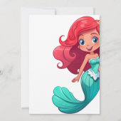 リトルマーメイドウォーターカラー誕生日招待状 招待状 (裏面)