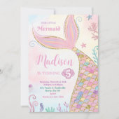 リトルマーメイドザシーマジカルガール誕生日 招待状 (正面)