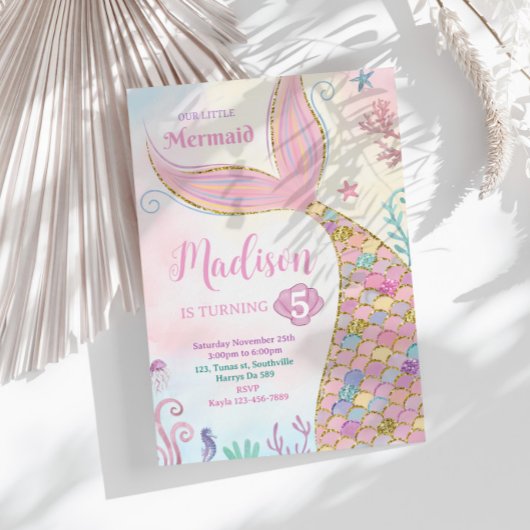 リトルマーメイドザシーマジカルガール誕生日 招待状