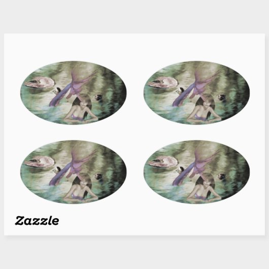 リトルマーメイドシール 楕円形シール (シート)