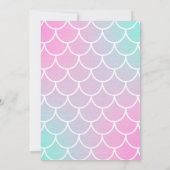 リトルマーメイドスケールピンクターコイズホワイト誕生日 招待状 (裏面)