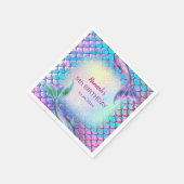 リトルマーメイドテーマパターン誕生日 スタンダードカクテルナプキン (角)