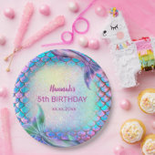 リトルマーメイドテーマパターン誕生日 ペーパープレート (パーティー)