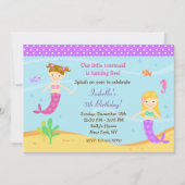 リトルマーメイドバースデーパーティ招待状 招待状 (正面)