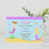 リトルマーメイドバースデーパーティ招待状 招待状 (スタンド正面)