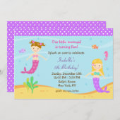 リトルマーメイドバースデーパーティ招待状 招待状 (正面/裏面)