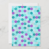 リトルマーメイドパープルティール(緑がかった色)フローラベビーシャワー 招待状 (裏面)