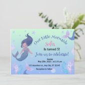 リトルマーメイドピンク5番目の誕生日招待状 招待状 (スタンド正面)