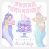 リトルマーメイドマジカルアンダーザシー誕生日 スクエアシール (正面)