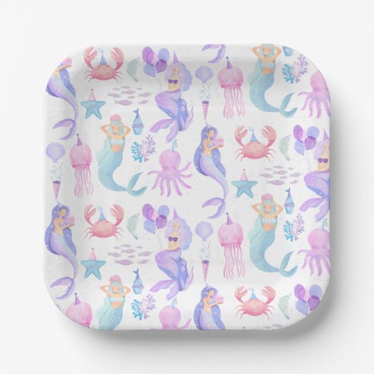 リトルマーメイドマジカルアンダーザシー誕生日 ペーパープレート (正面)